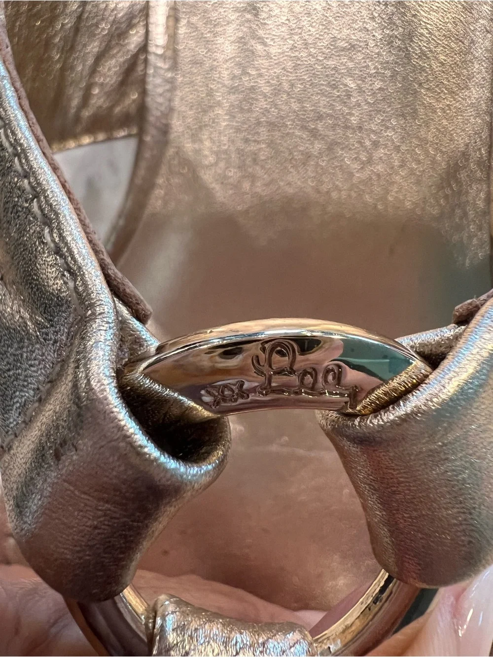 SOLD!! Lilly Pulitzer McKim gold wedge size 7 EXCELLENT - Picture 5 of 6